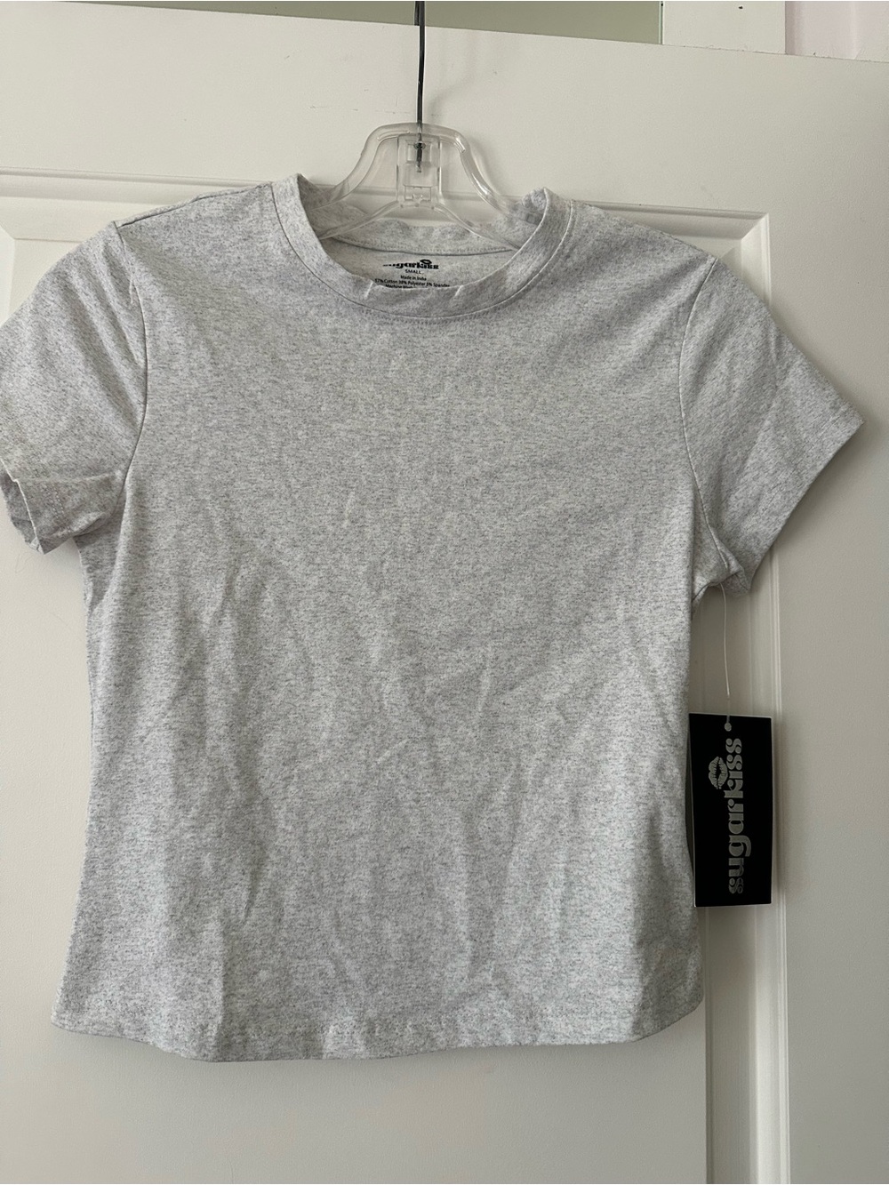 Sugar Light Heather Gray Short Sleeve Crew Tee